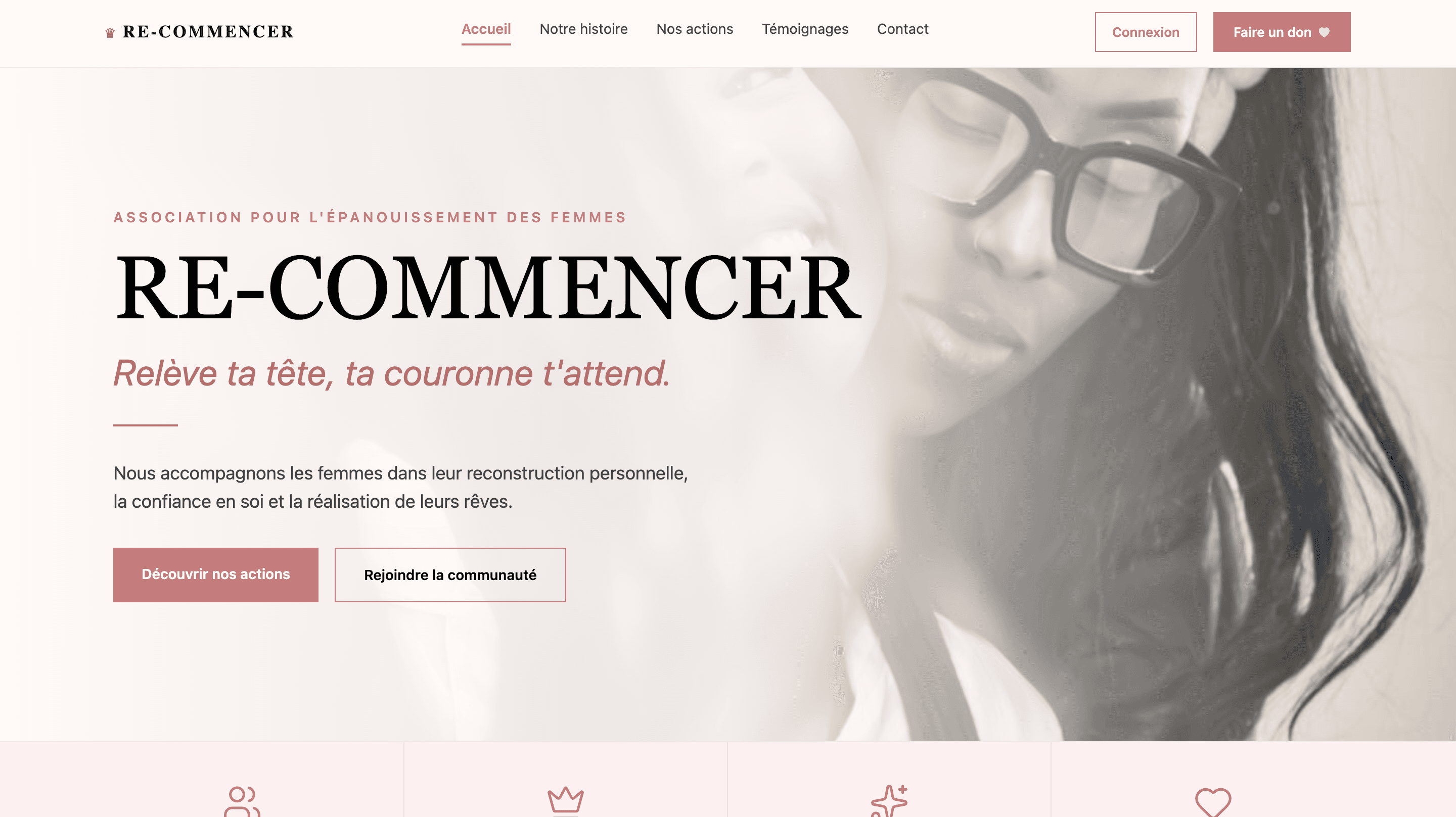 Capture d’écran du projet Re-Commencer